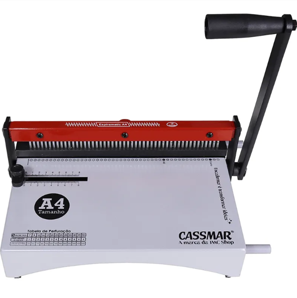 Encadernadora espiral manual A4 Espiramatic Cassmar 10 folhas