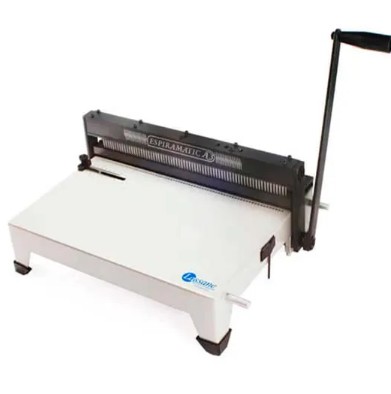 Encadernadora espiral manual Ofício Espiramatic com capacidade para 15 folhas