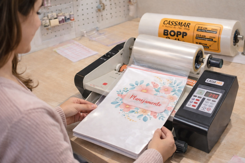 como usar bopp para laminação com plastificadora na papelaria personalizada
