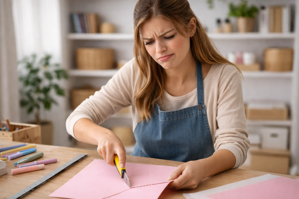 corte de papel torto sem usar guilhotina
