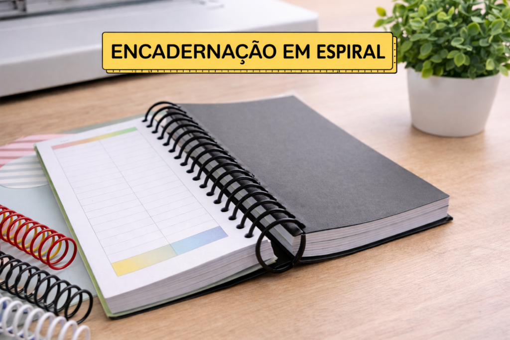 exemplo de encadernação com espiral