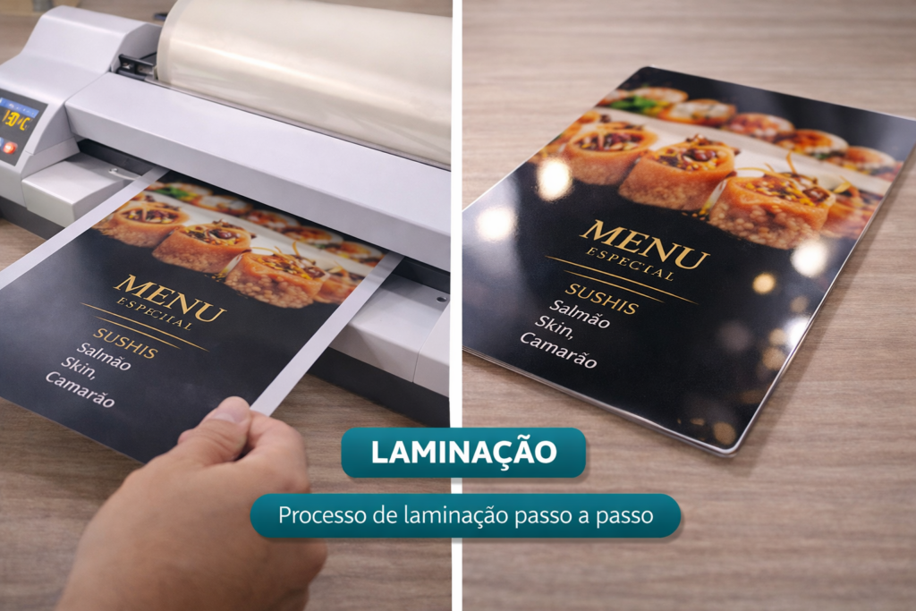 laminação com bopp em papelaria personalizada