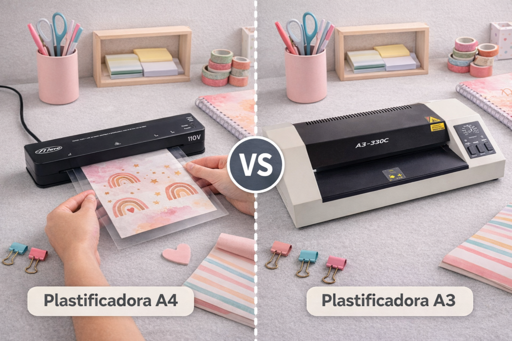 diferença entre plastificadora a4 e plastificadora a3